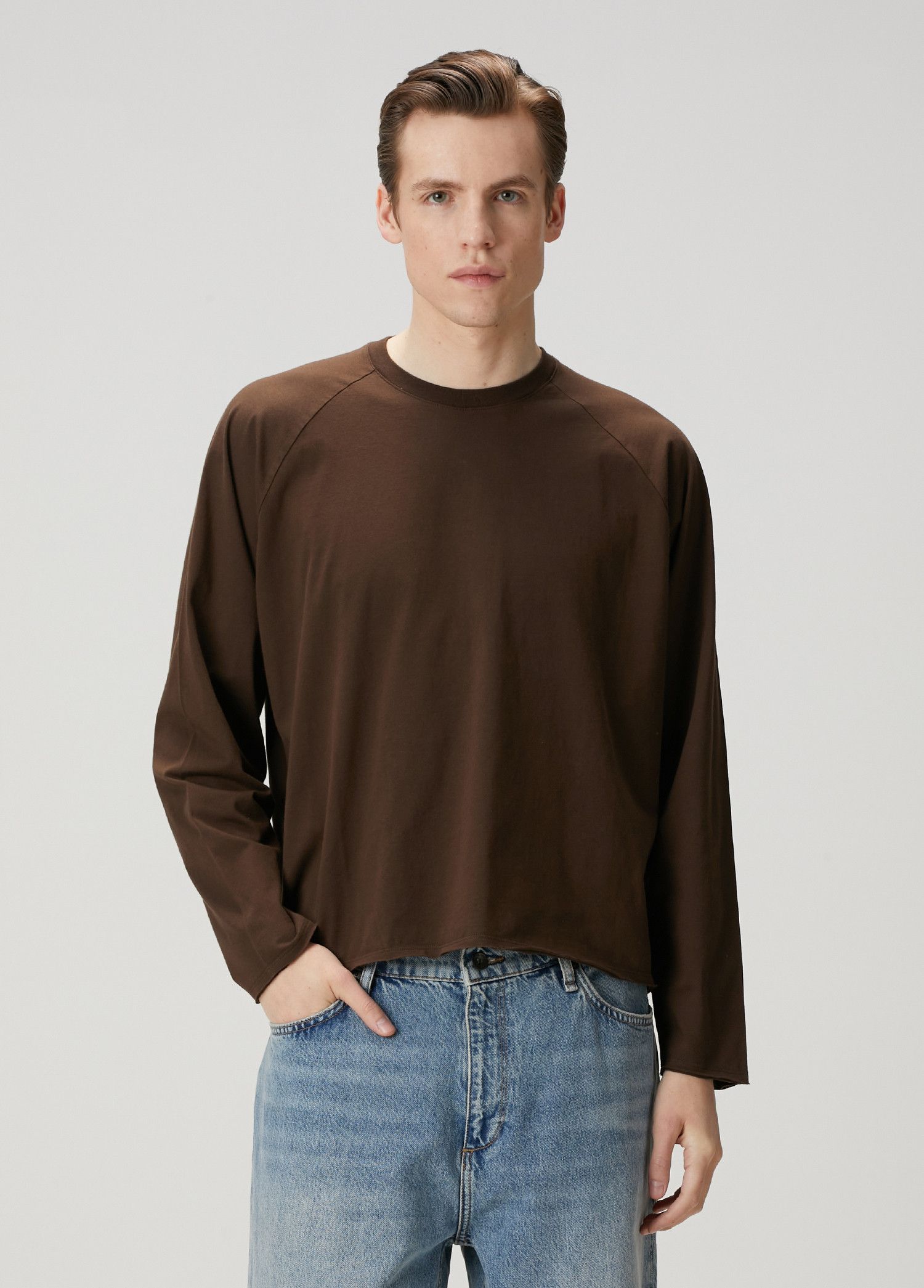 Row The Row Jameson Brown Long Sleeve T Shirt Medium Q