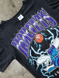 Vintage 90s Nba Charlotte Hornets Lightning Tee Large Hoodie, Sweatshirt | FlexRushtees.com