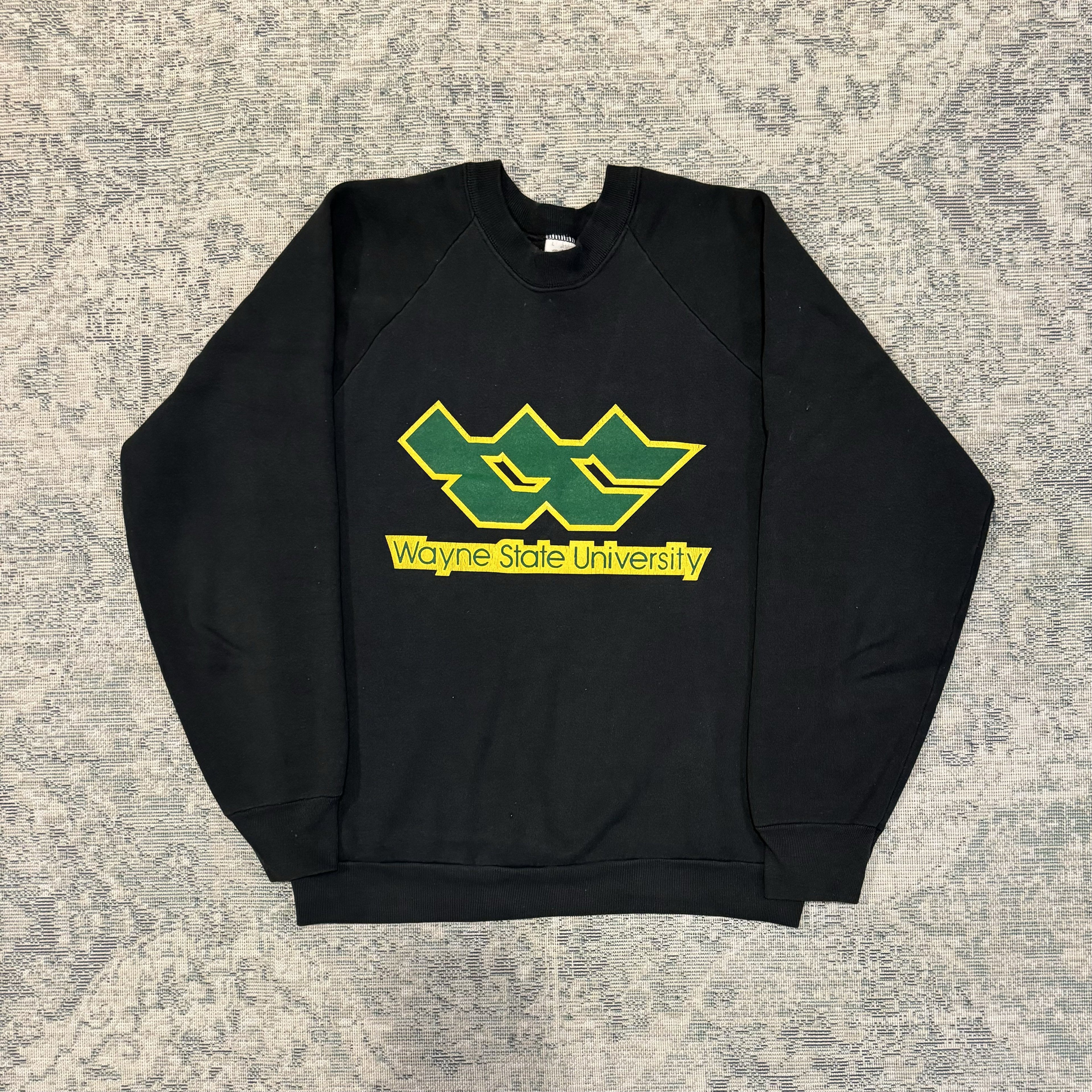 Vintage 80s Wayne State Warriors Detroit Crewneck Sweatshirt T-Shirts, Hoodie | FlexRushtees.com