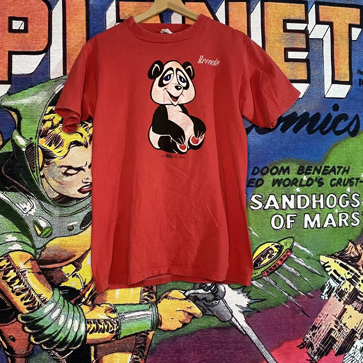 Vintage 70s Panda Cartoon Tee Size Large Crazy Shirt Hawaii