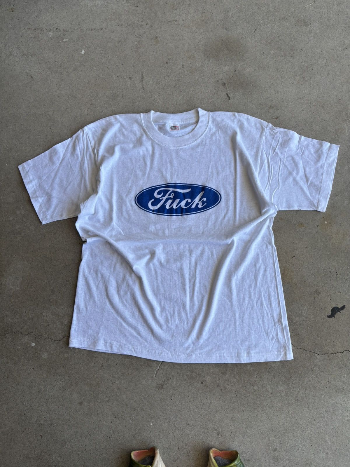 Vintage Crazy 90s Ford Fuc K Boxy Faded Blue Logo Humor Tee Hoodie, Sweatshirt | FlexRushtees.com