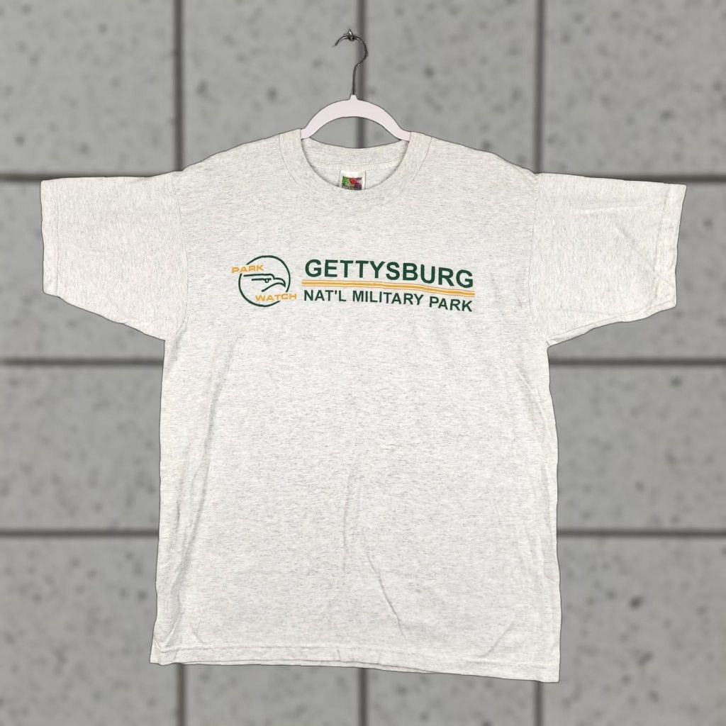 Fruit Of The Loom Vintage Gettysburg National Military Park Shirt Mens Large Gray Graphic Logo Y2k Hoodie, Sweatshirt