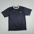 Starter Medium Navy Athletic T Shirt Crew Neck Logo Flaw