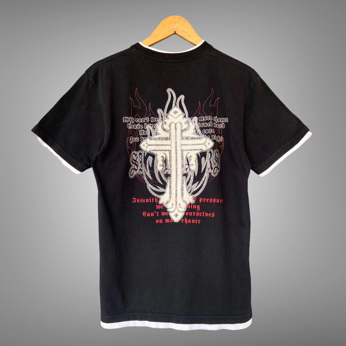 Brand Japanese Brand Tribal Cross Poem Tee