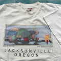 Rains Vintage Jacksonville Oregon Smile At Rain T Shirt Beth Logan Art Pdx Umbrella Sad Xl White Men