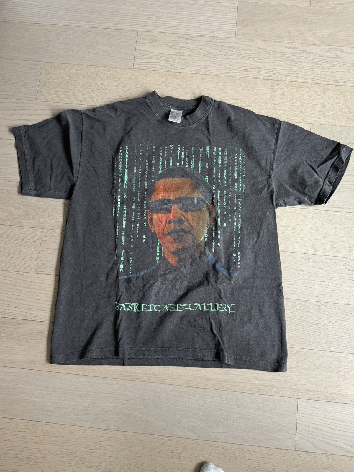 Gallery Basketcase Gallery Obama Matrix Vintage Black T Shirt