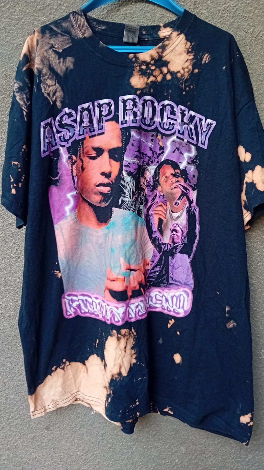 Rap Tees Asap Rocky Pretty Flacko Bleached Rap T Shirt Sz Xl Hoodie, Sweatshirt | FlexRushtees.com