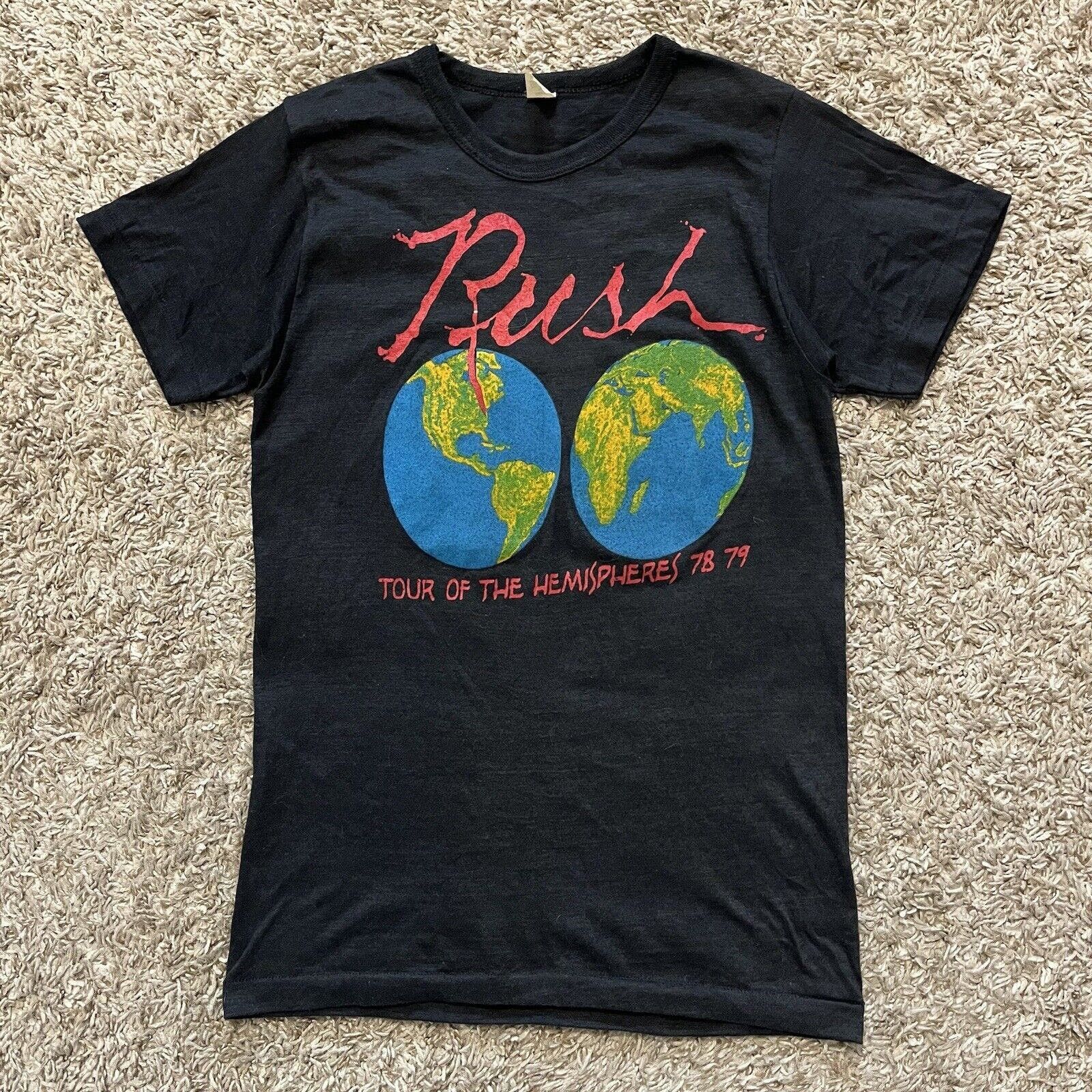 Vintage Rush Tour Of The Hemispheres 78 79 70s 1978 1979 Tee Shirt