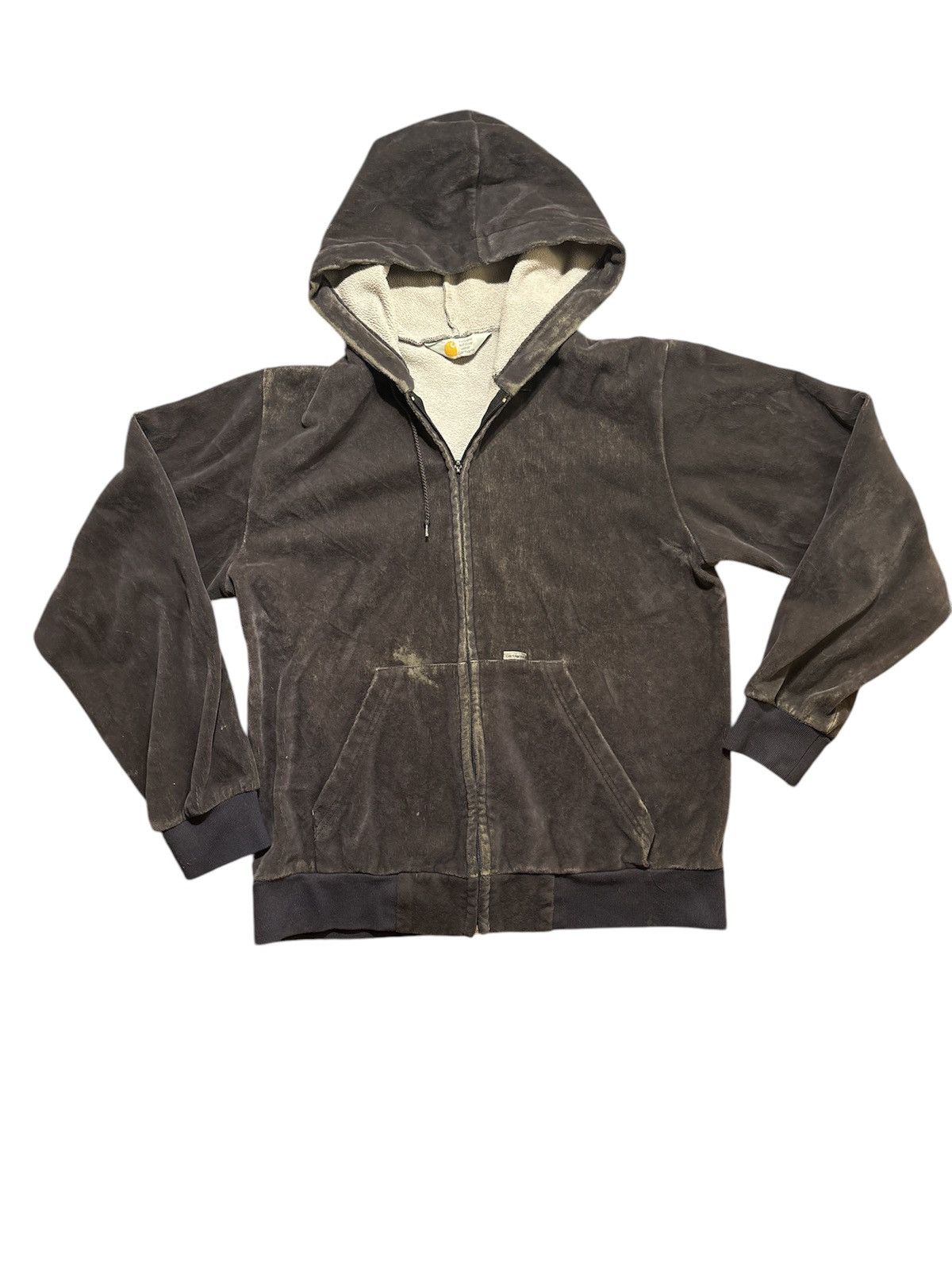 Vintage Carhartt Velour Zip Up Hoodie