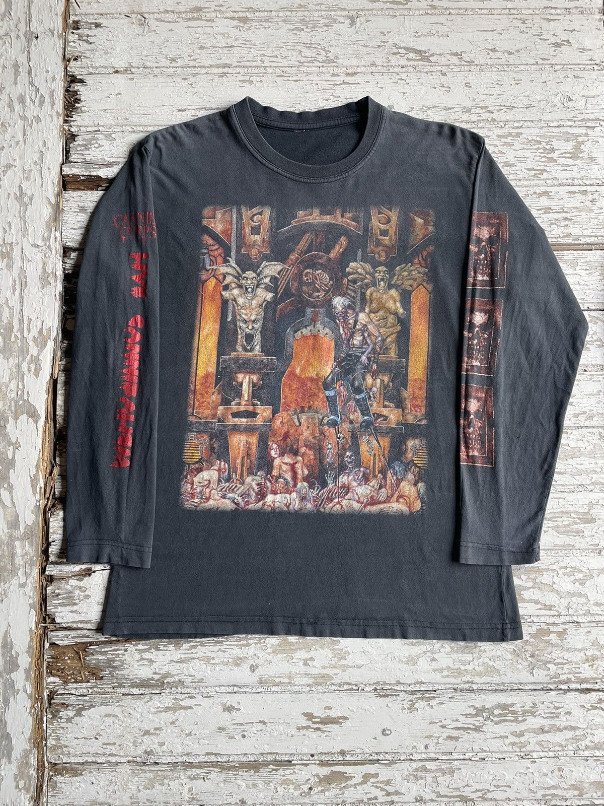 Vintage 2000 Cannibal Corpse Live Cannibalism Lonsgsleeve Size Xl T-Shirts, Hoodie, Sweatshirt | FlexRushtees.com