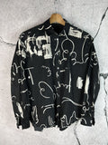 Studios Acne Studios Shining Chalk Print Long Sleeved Blouse Shirt