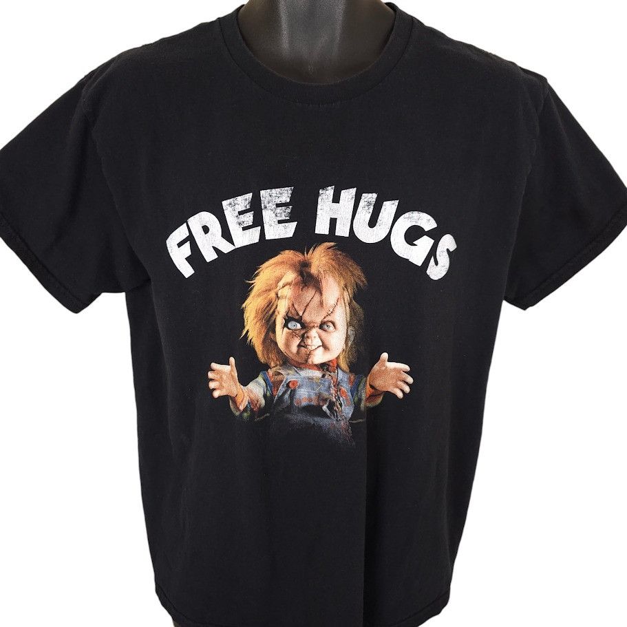 Other Chucky Childs Play T Shirt Mens Size Large Black Free Hugs