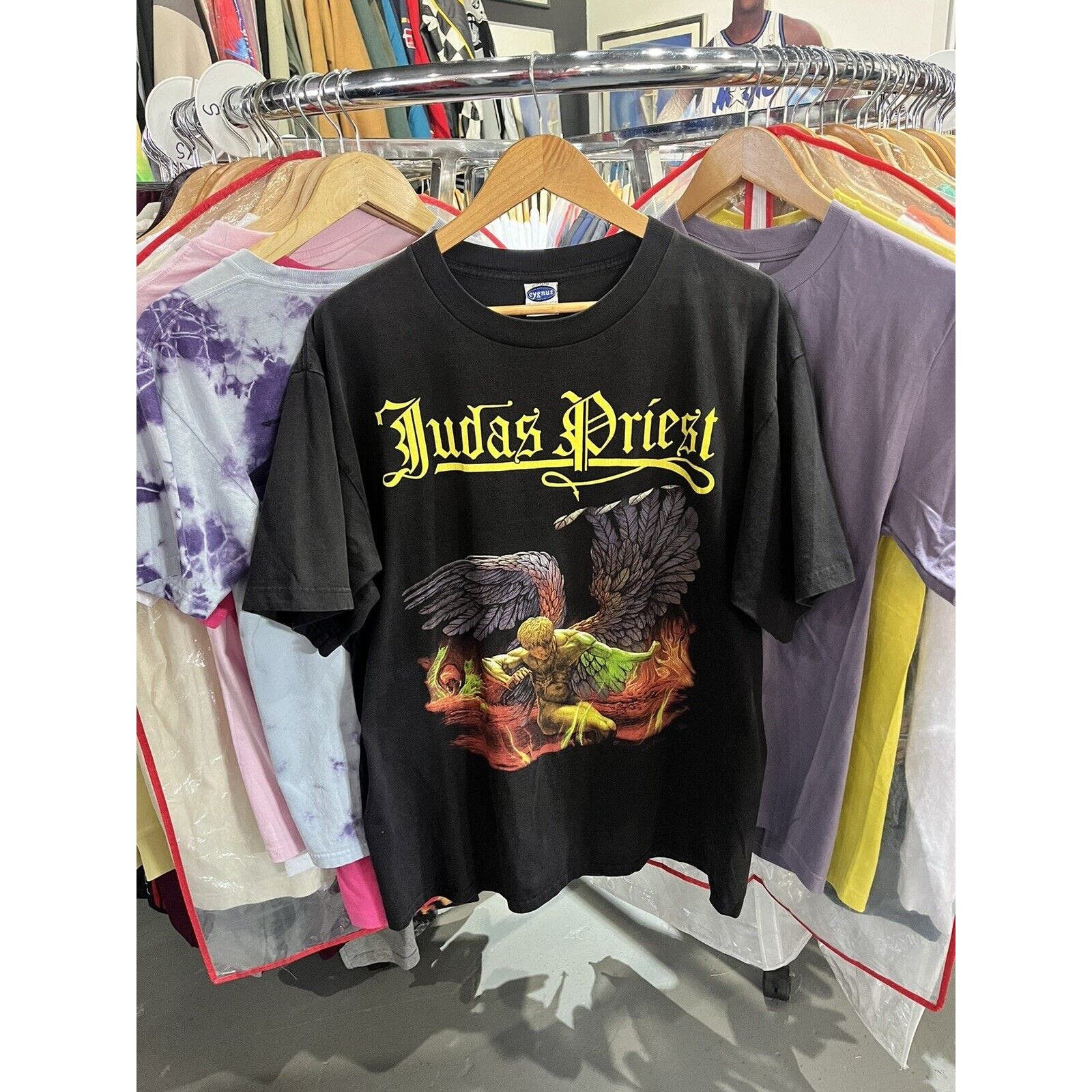 Vintage 90s Judas Priest Band T Shirt Size Xl Cygnus Hoodie, Sweatshirt | FlexRushtees.com