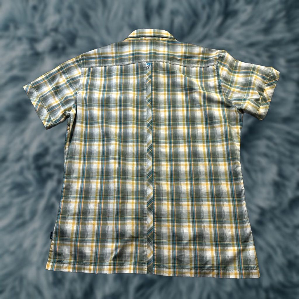 Vintage Kuhl Shirt Mens Large Yellow Western Pearl Snap Outdoors Hiking Shirt