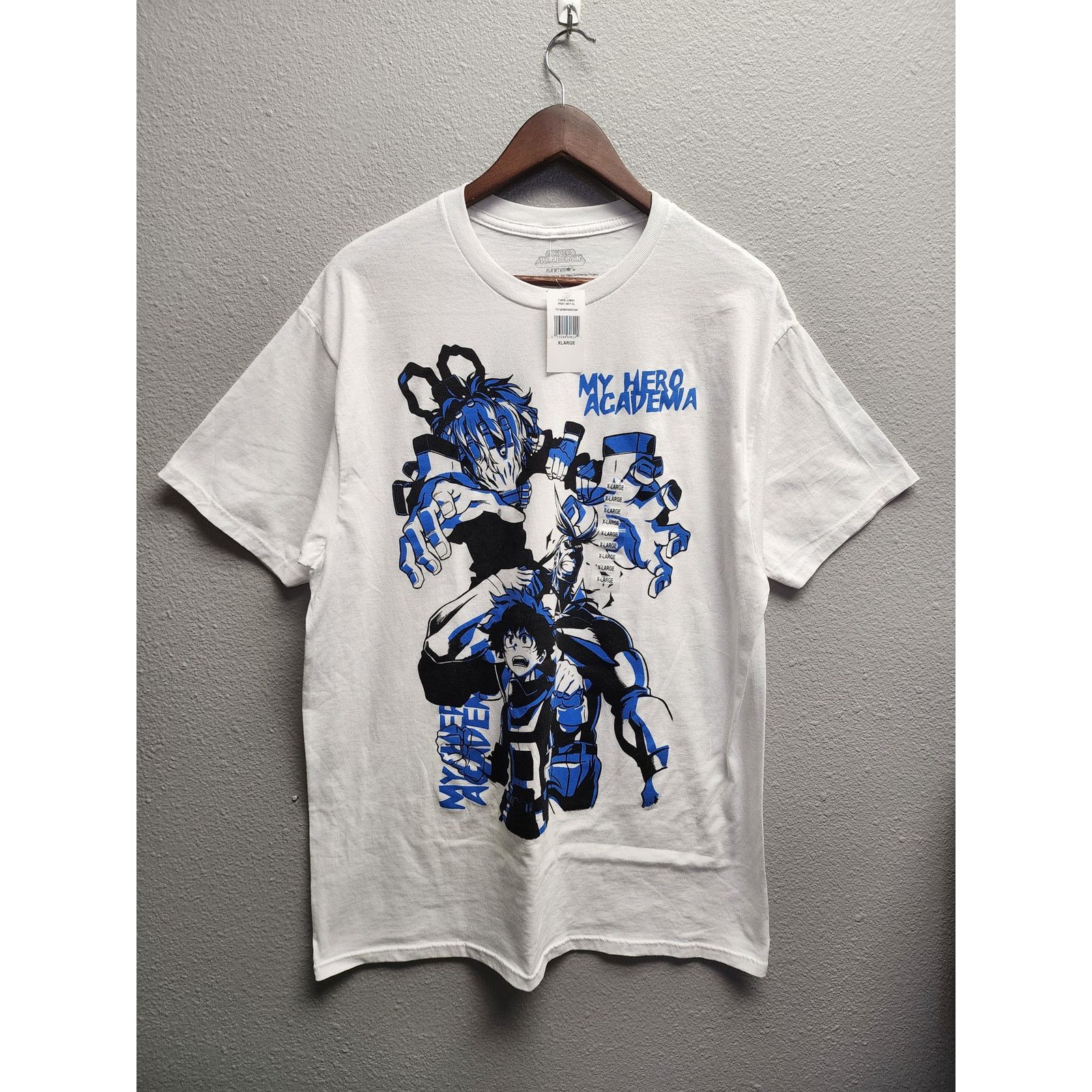 Other My Hero Academia Shirt Graphic Tee White Blue Deku Anime Xl