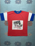 Vintage 70s T Shirt Blue Devil Squadron Red White Blue Bomber L