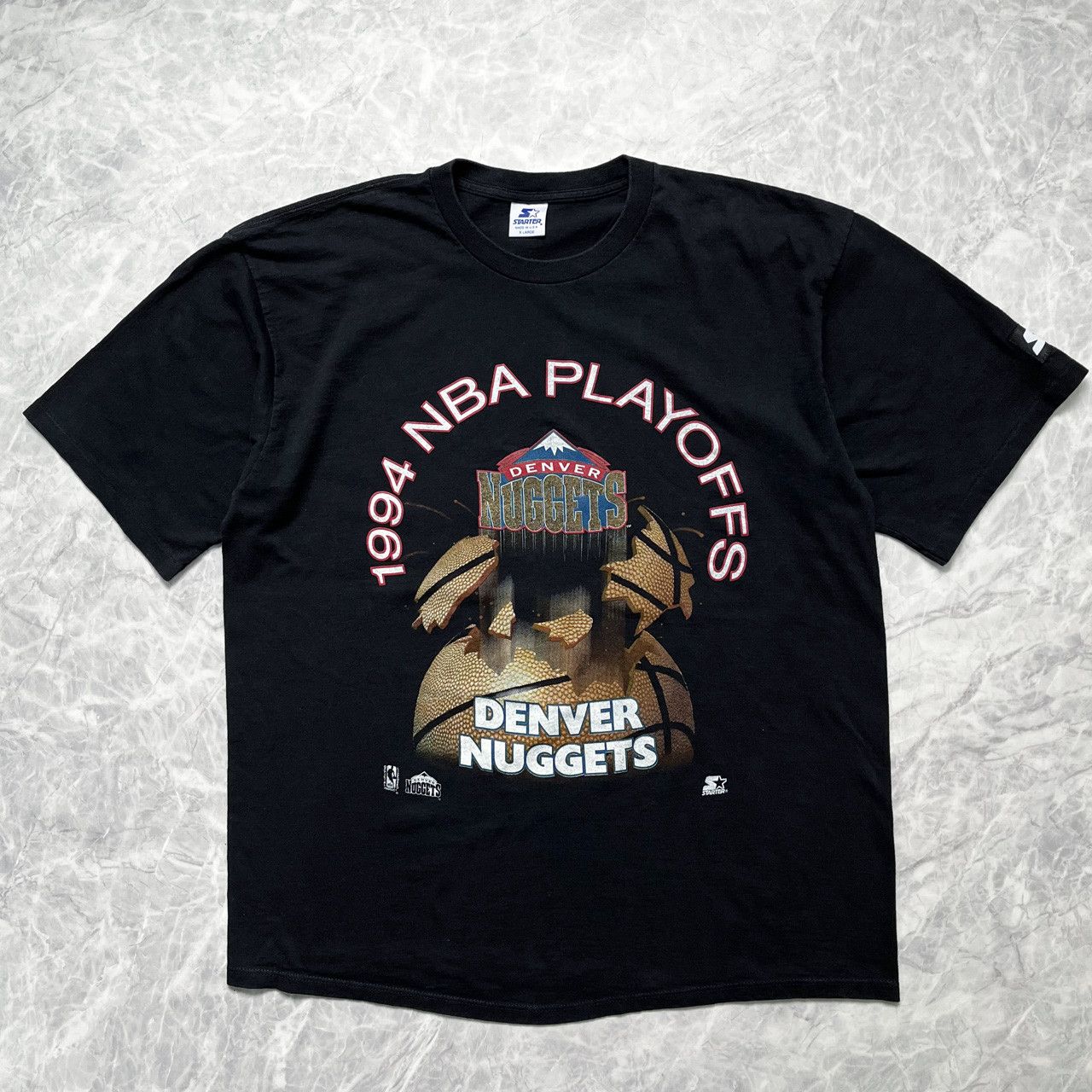 Starter X Vintage Vtg 90s Nba Denver Nuggets Starter 1994 T Shirt Size Xl
