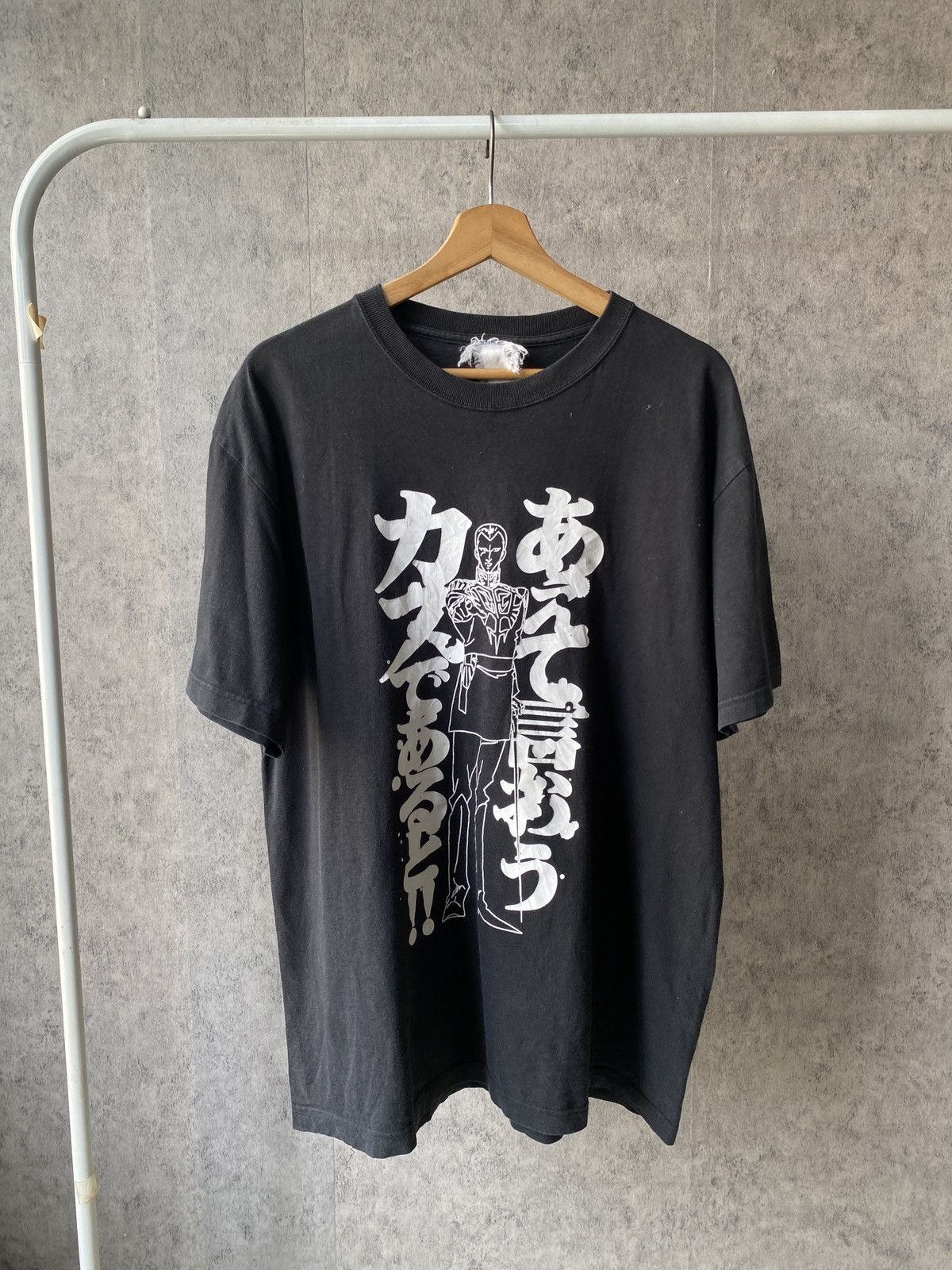 Anime Vintage Y2k Cospa Gundam Anime Japan Black Faded Tee