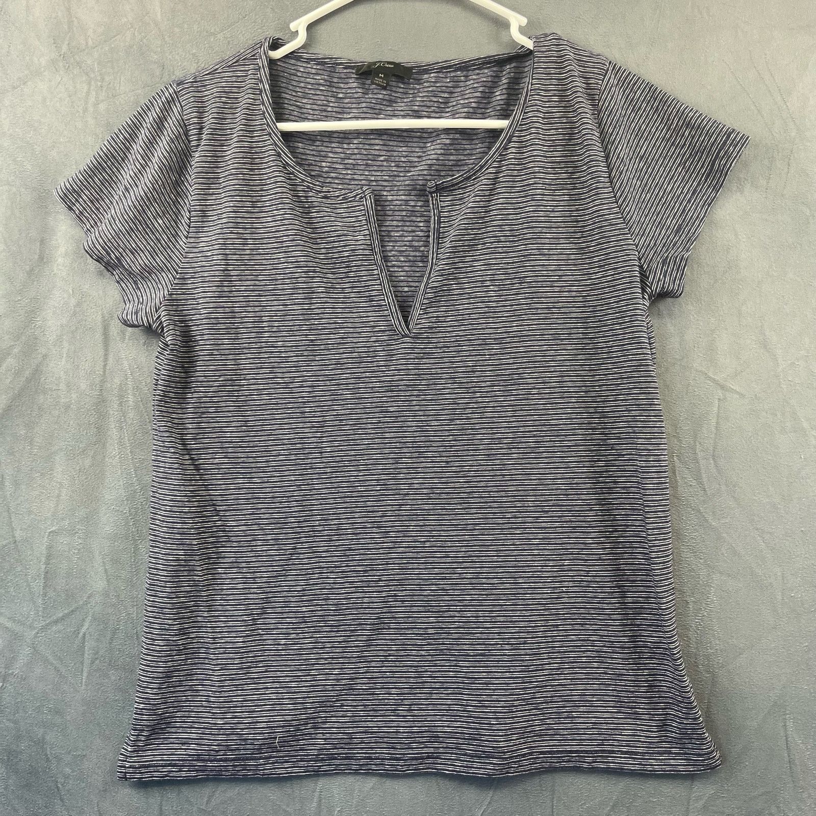 Crew Preppy J Crew Fitted Shirt Horizontal Matrix Lines Medium