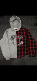 Revenge Inferno Flannel Zip Heather Grey Red