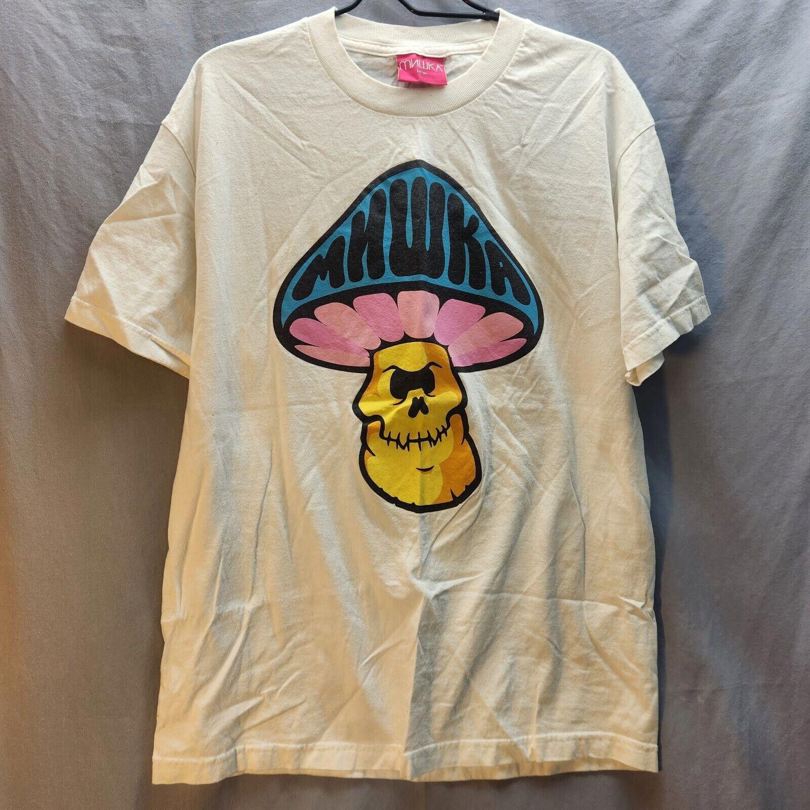 Designer Mnwka Mushroom Tshirt White Size Mens Large