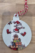 Whimsical Christmas Elf -  Wood Ornament