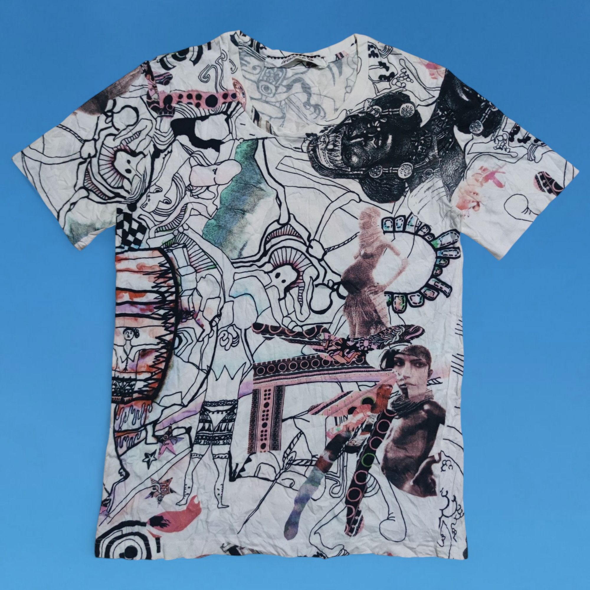 Gomme Psychedelic Art Graphic T Shirt
