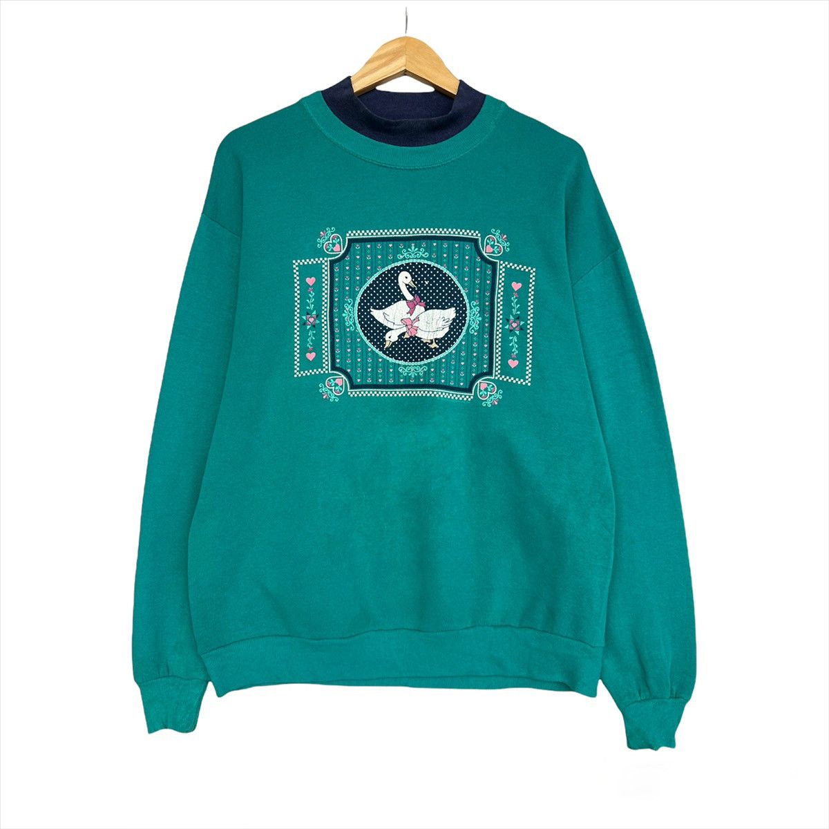 Vintage 90s Jerzees Duck Green Sweatshirt Large