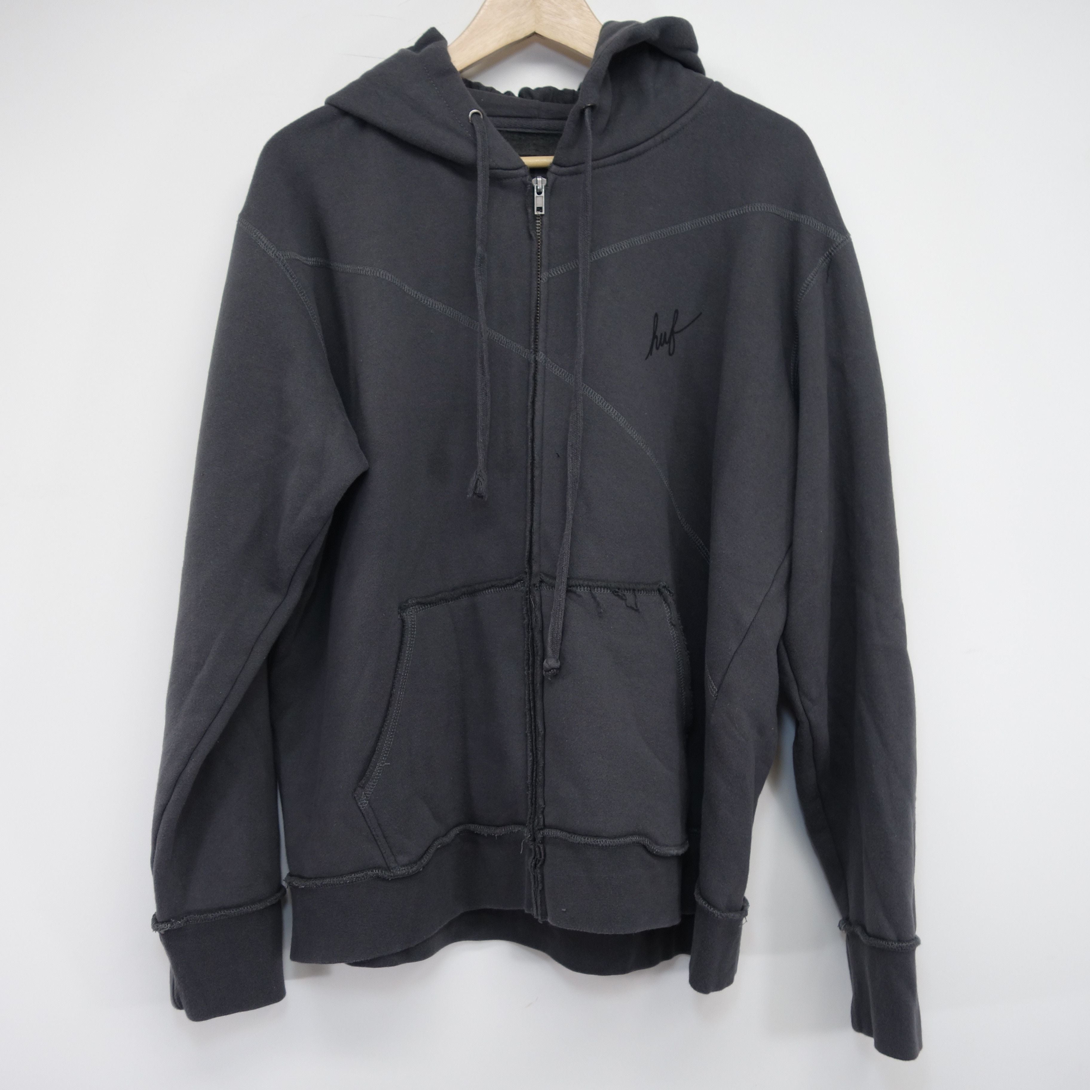 Pacsun Dark Gray Skateboarding Zip Up Fall Skate Hoodie Sz Large