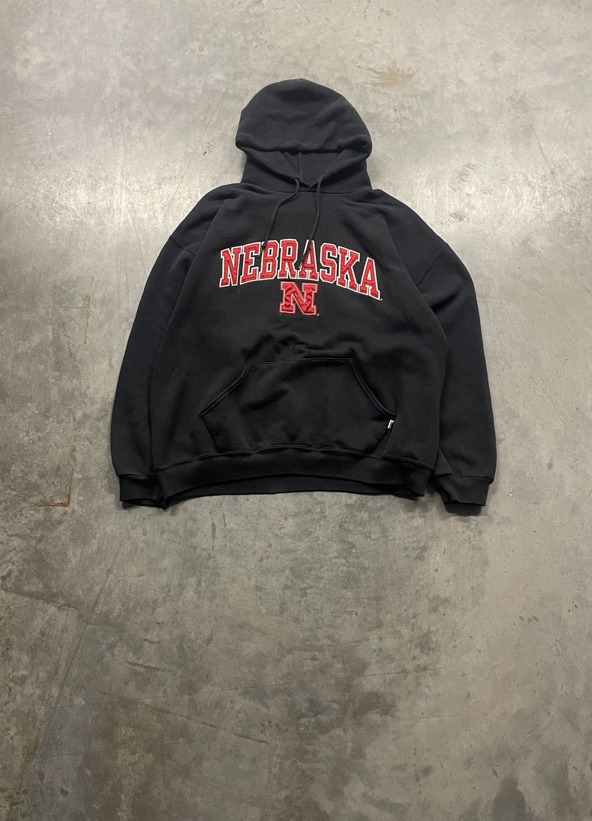Vintage Y2k Russell Nebraska Spellout Hoodie