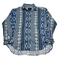 Vintage 90s Solutions Aztec Western Blue Shirt Adult M