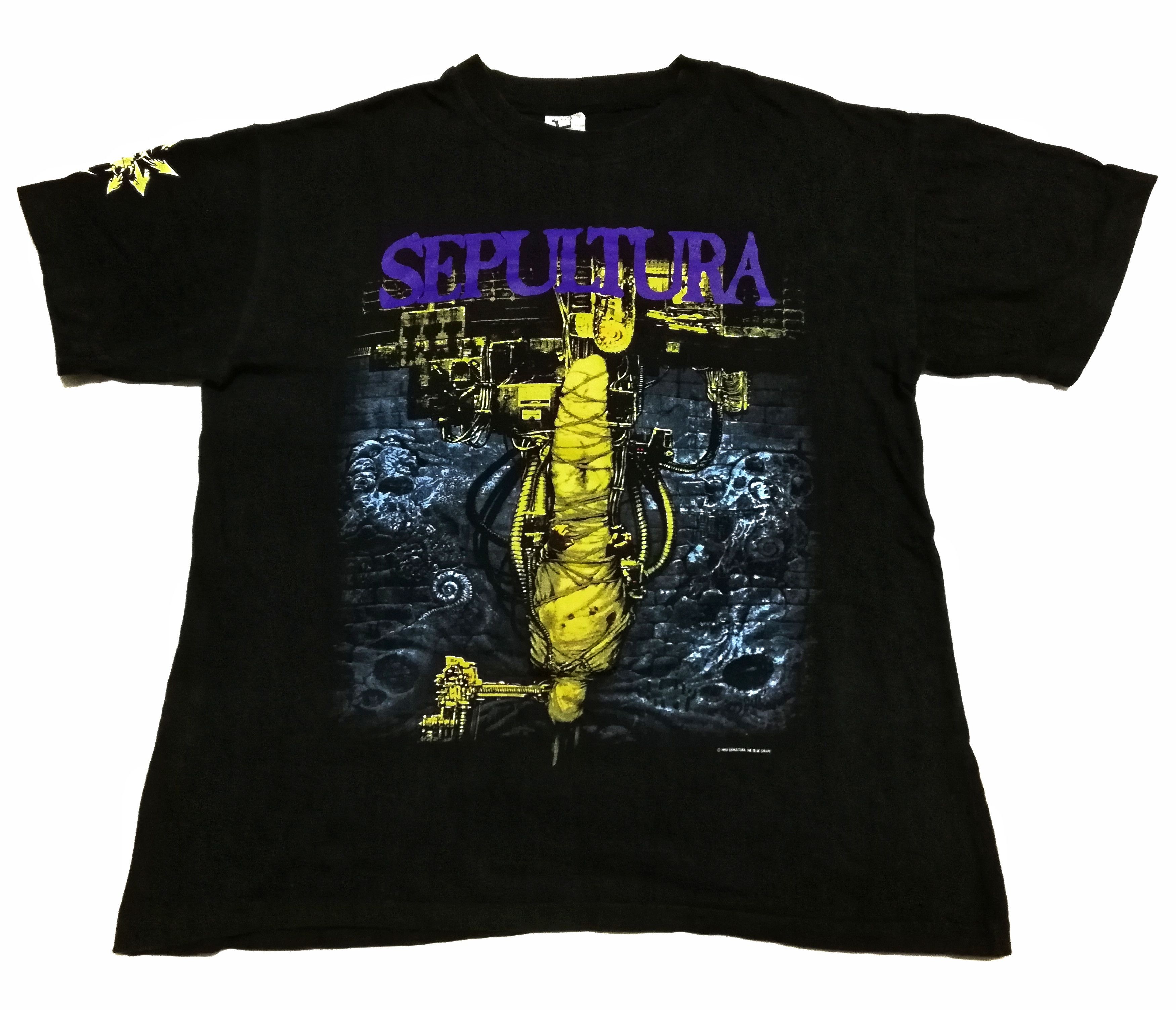 Band Tees Heat 1993 1994 Band Tees Sepultura Chaos Ad World Tour Hoodie, Sweatshirt | FlexRushtees.com
