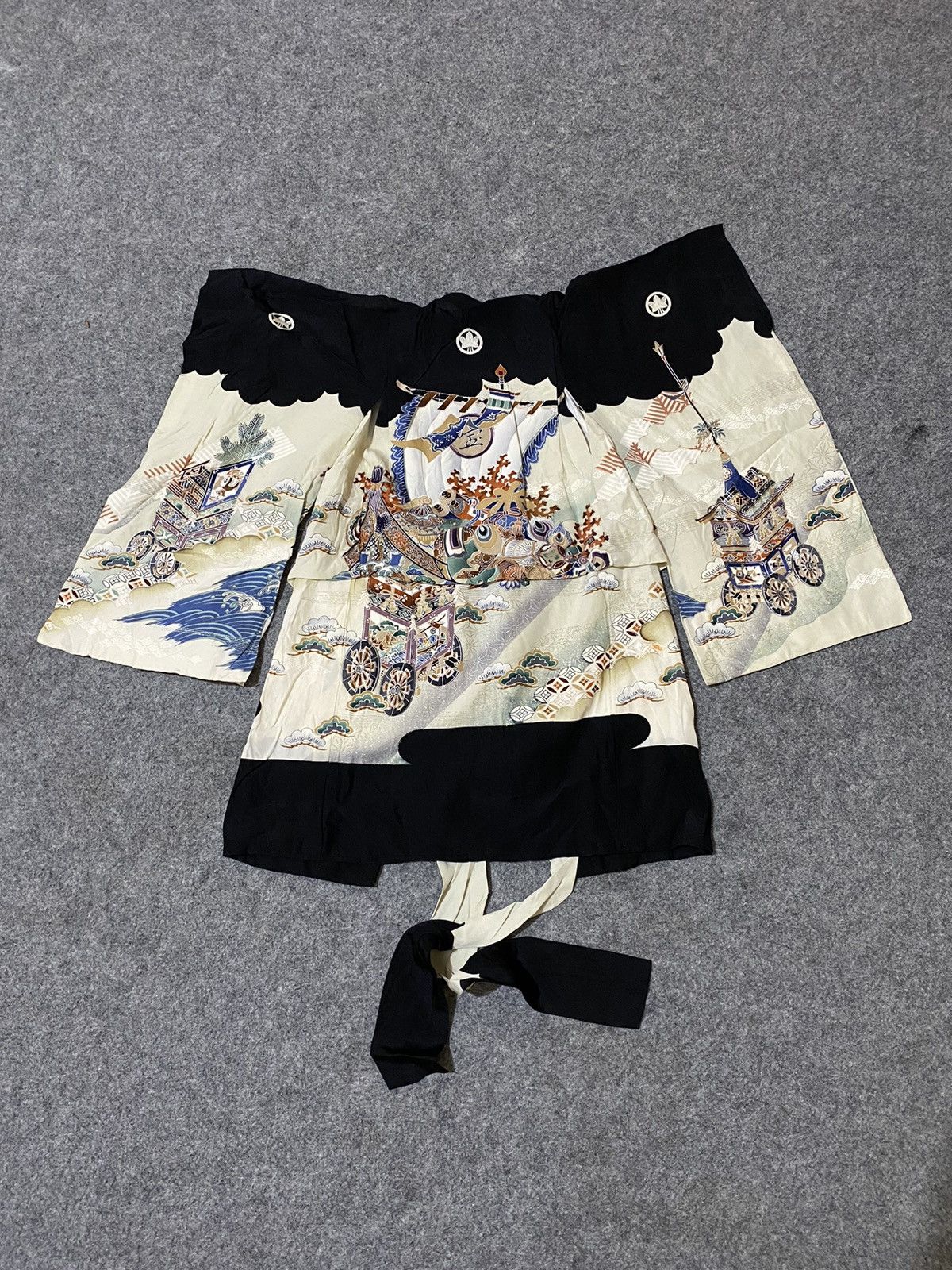 Japanese Brand 60s Vtg Rare Sukajan Kimono Classic Script