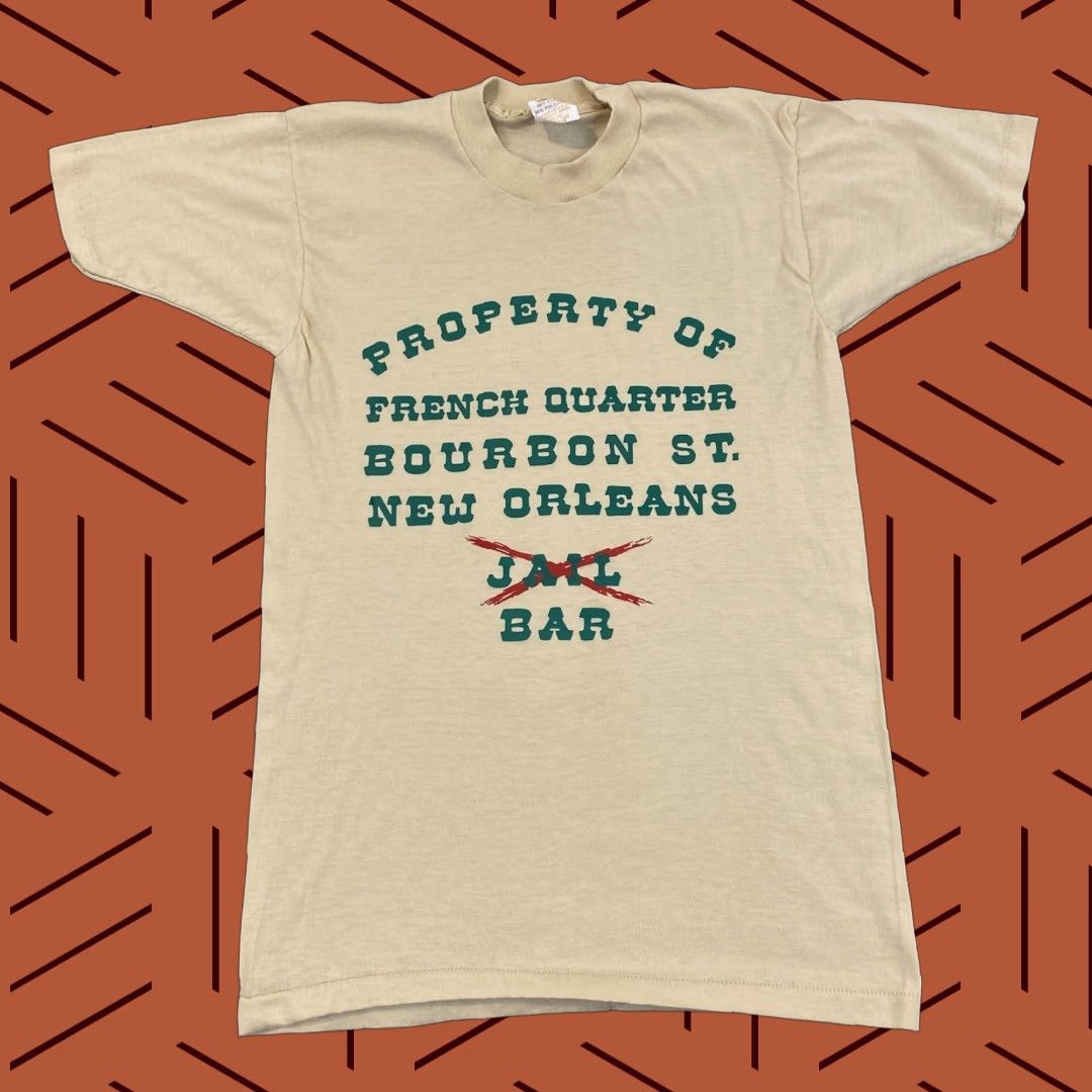 Vintage 70s 80s New Orleans Mens Small Brown Beer Jail T Shirt User Vintage New Orleans Men