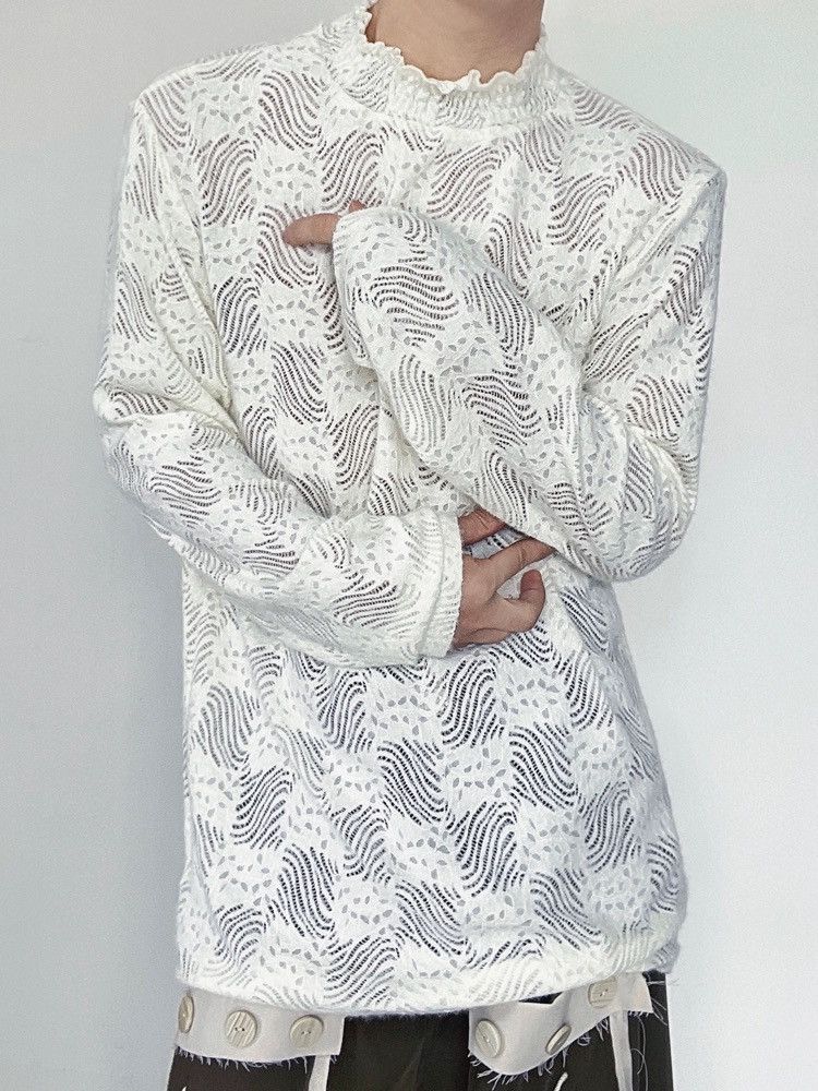 Vintage Korean Fashion Retro Lace Crochet Hollow Shirt Hoodie, Sweatshirt | FlexRushtees.com