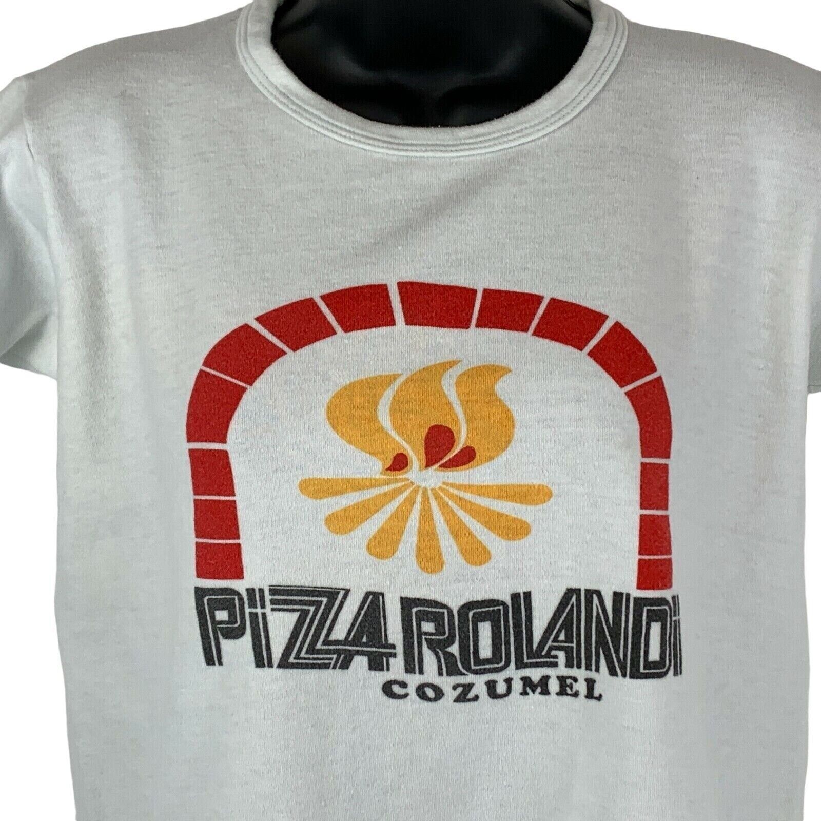 Vintage 80s Pizza Rolandi Cozumel T Shirt Womens M Medium