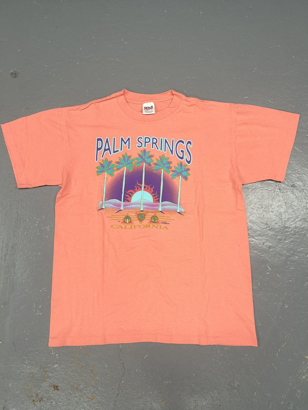 Crazy Vintage 90s Essential Salmon Palm Springs Tee Shirt Hoodie, Sweatshirt | FlexRushtees.com