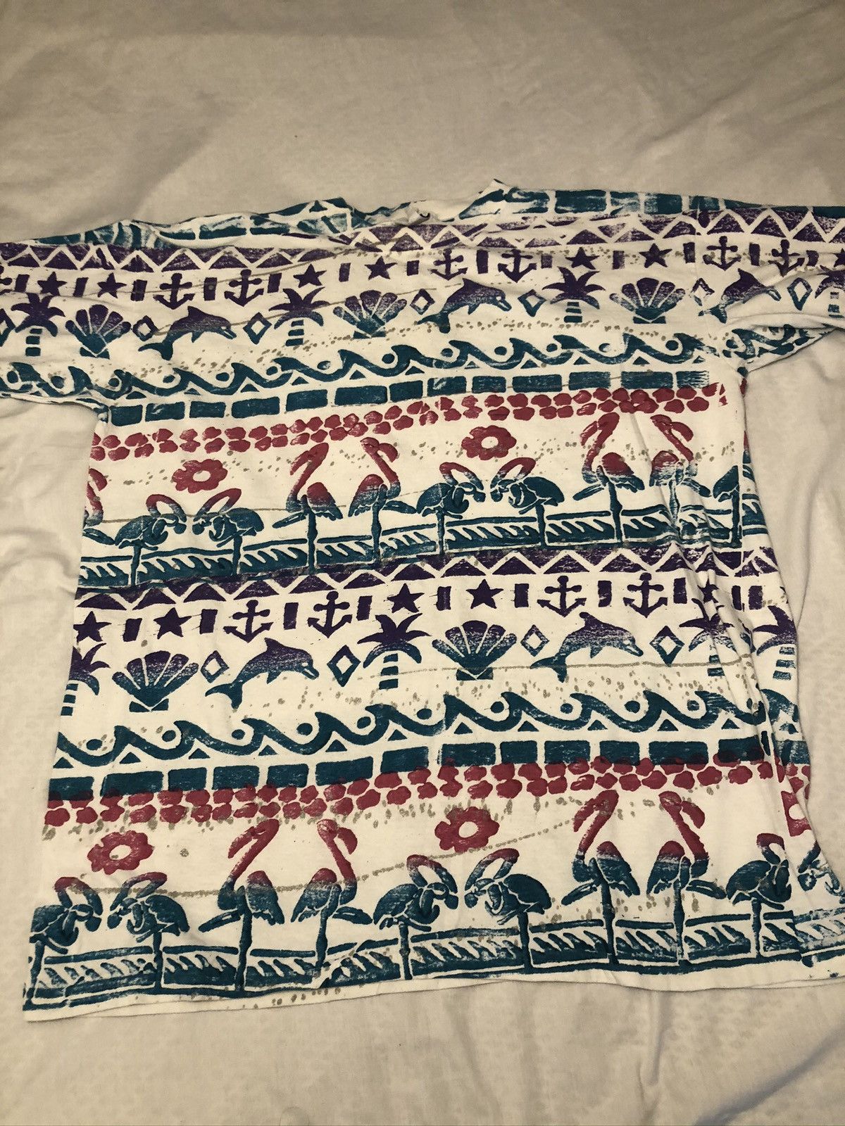 Vintage Rare Tropical Print Short Sleeve