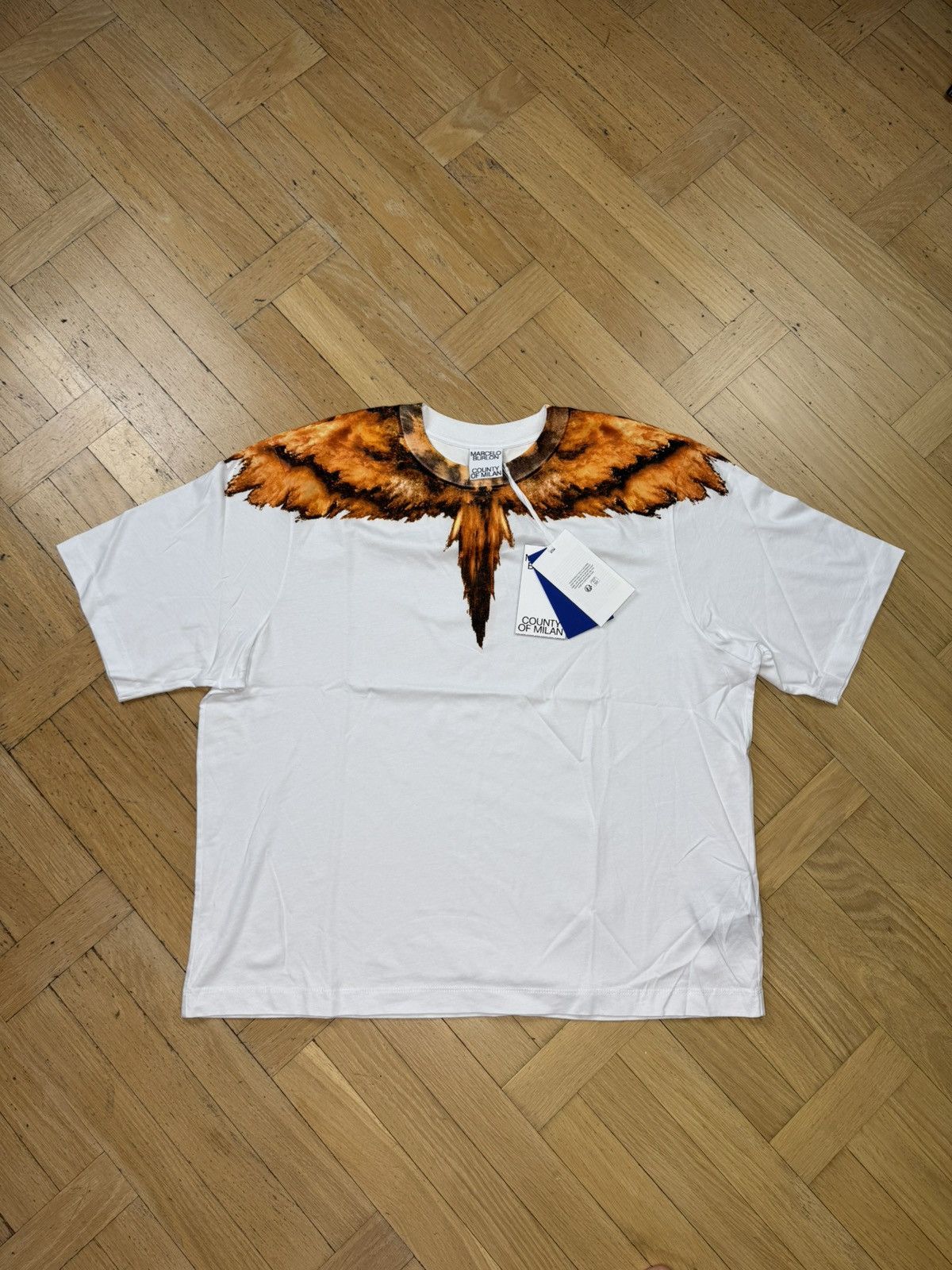 Burlon Marcelo Burlon Wing Flame White Tee Hoodie, Sweatshirt | FlexRushtees.com