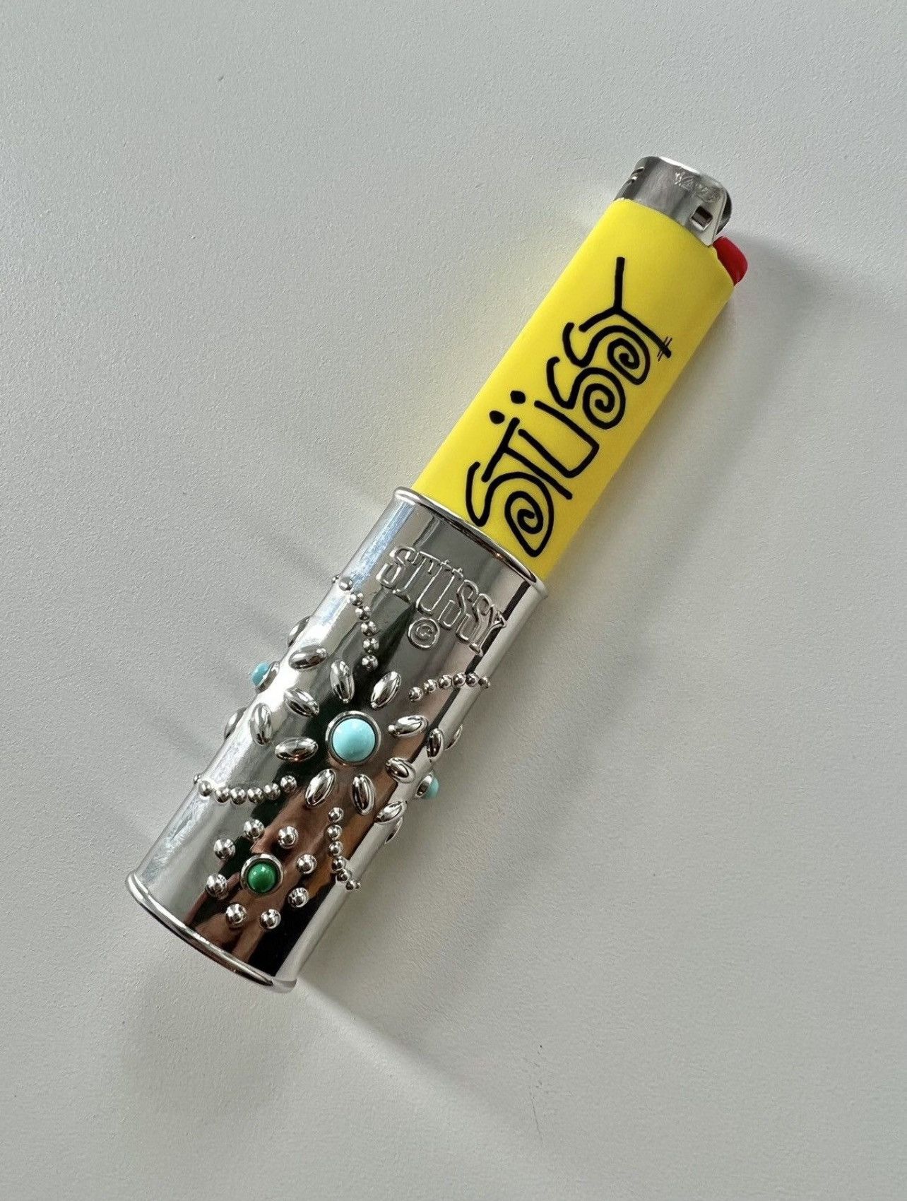 Stussy Metal Bejeweled Lighter Case