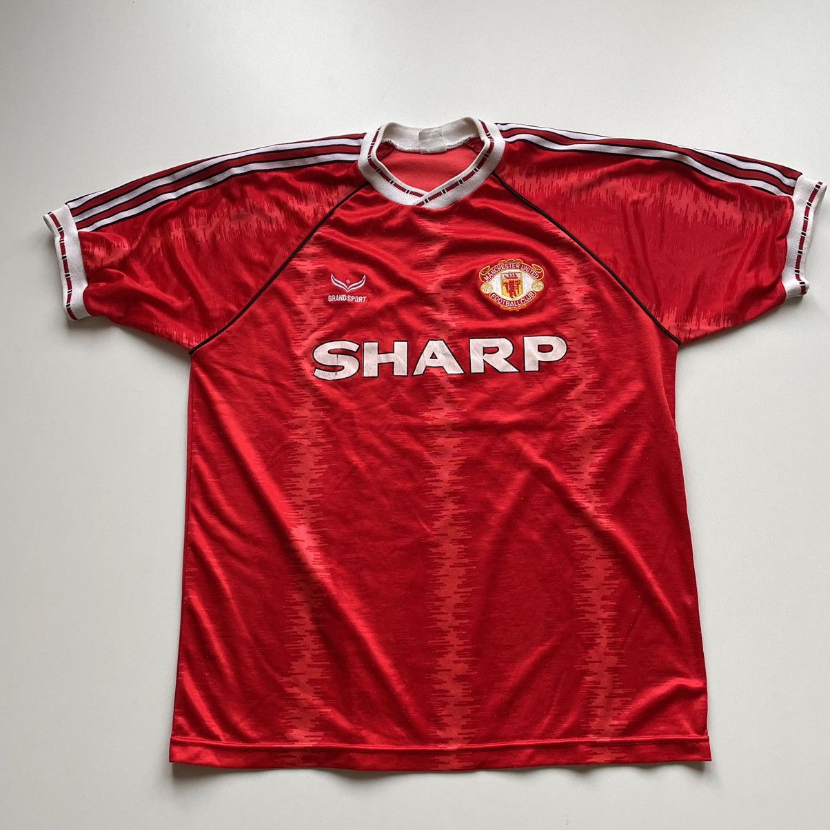Vintage Manchester United Grand Sport Soccer Jersey Xl Rare