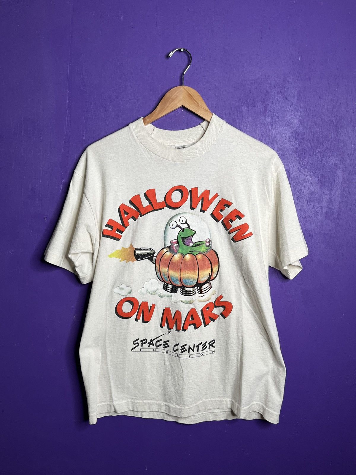 Vintage 90s Halloween On Mars Houston Space Center T Shirt
