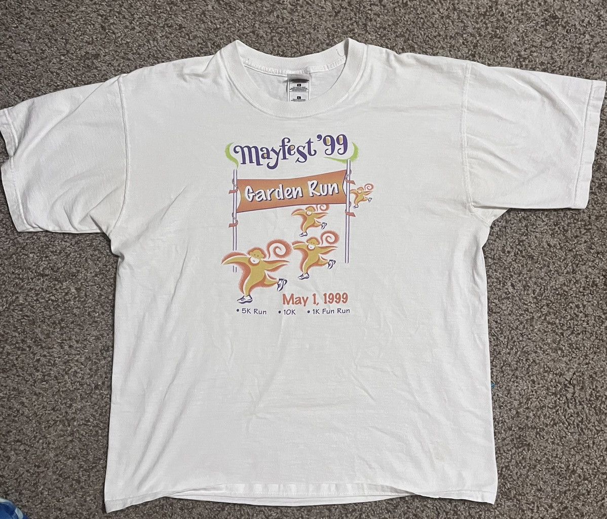 Vintage Fruit Of The Loom Mayfest Garden Run 5k 1999 Shirt