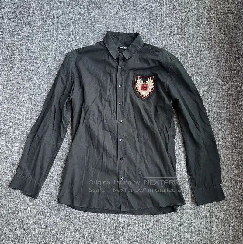Balmain Black Cotton Men S Shirt For Spring Autumn Hoodie, Sweatshirt | FlexRushtees.com