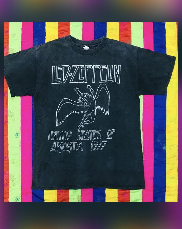 Band Tees Vintage 00 Led Zepplin United State Of America Printed Tee Hoodie, Sweatshirt | FlexRushtees.com