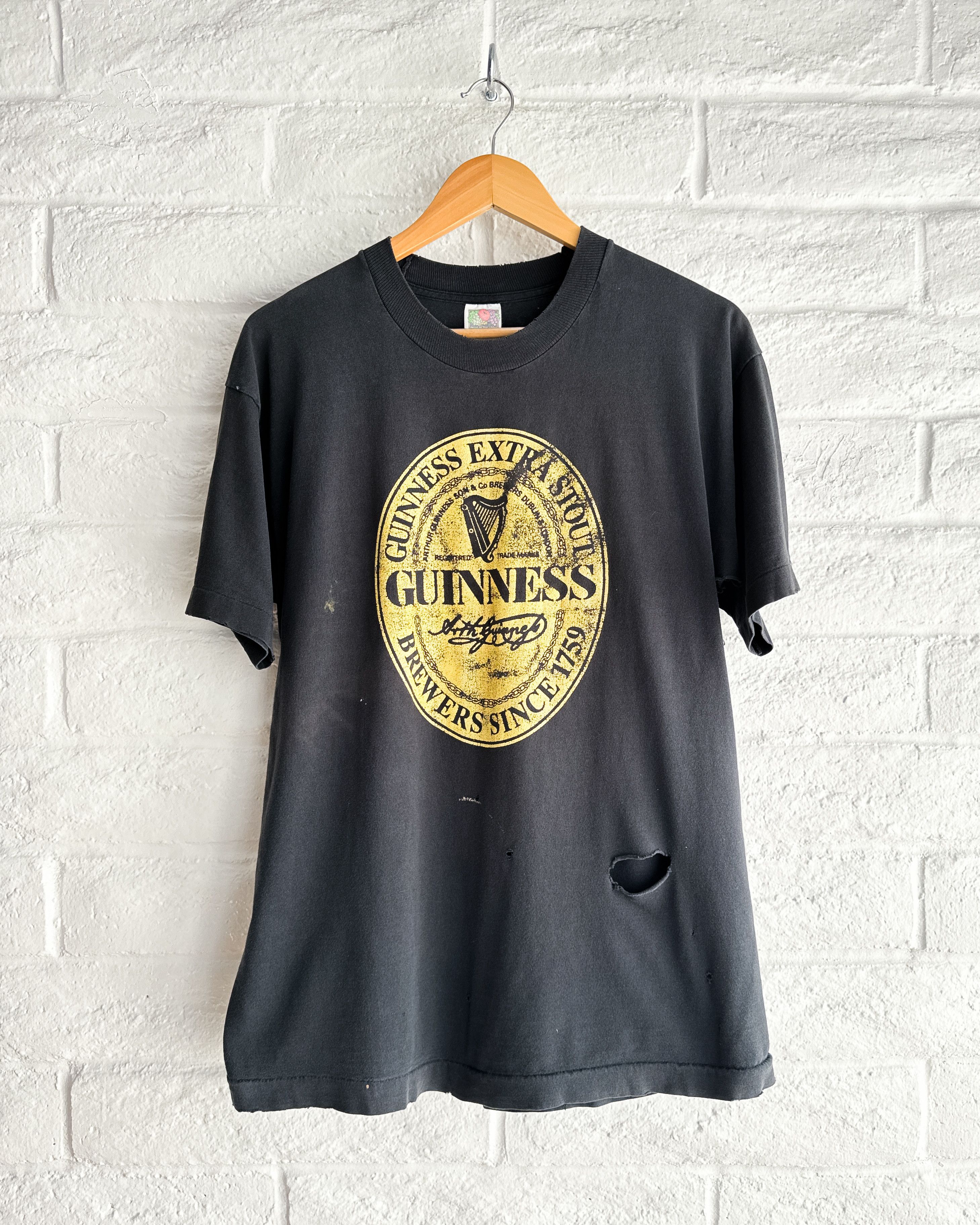 Vintage 90s Guinness Beer T Shirt Thrashed Faded Distressed Hoodie, Sweatshirt | FlexRushtees.com