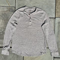 American Eagle Outfitters Grey Heather Waffle Knit Thermal Henley