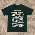Vintage Green Casual Retro Ocean Fish Print T Shirt