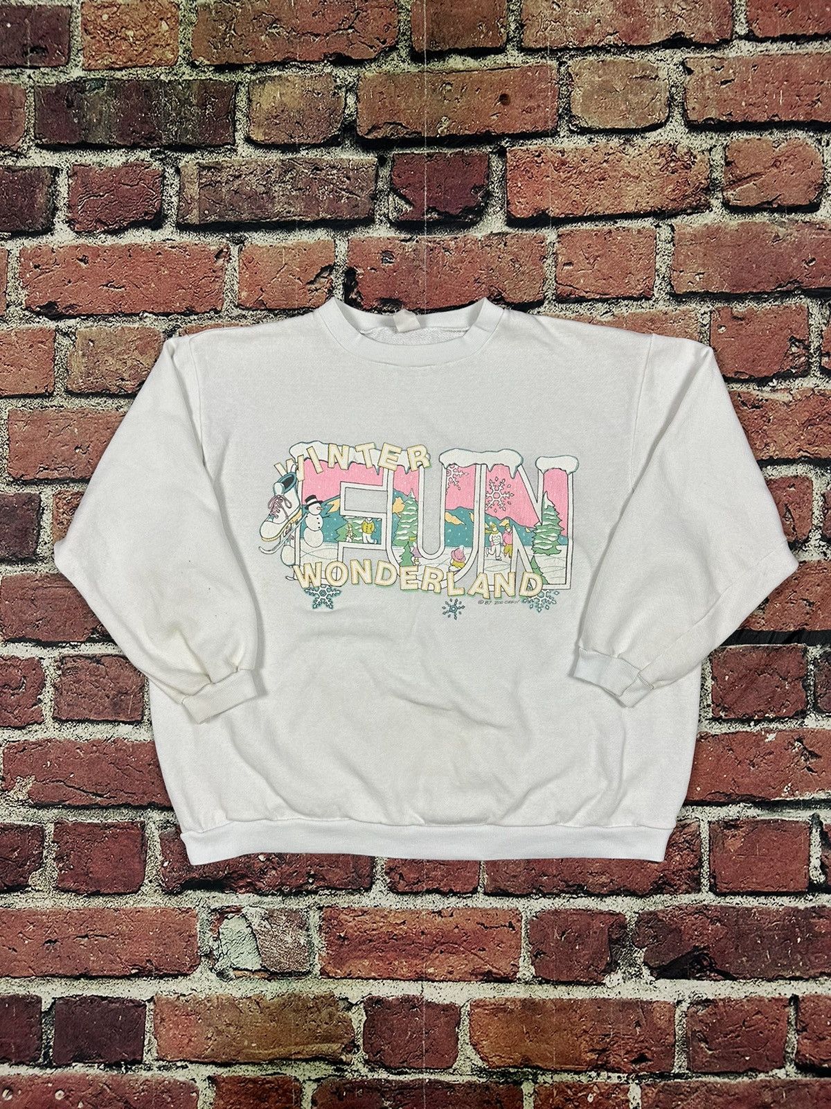 Vintage 1987 Zoo Crew Sweatshirt 80s Winter Wonderland Fun T-Shirts, Hoodie | FlexRushtees.com
