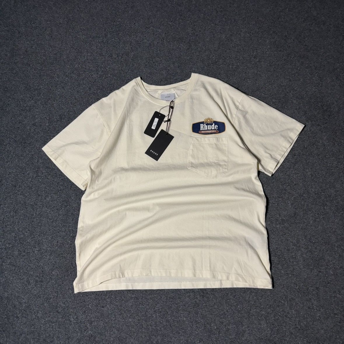 Rhude Motorsport Pocket Tee Hoodie, Sweatshirt | FlexRushtees.com